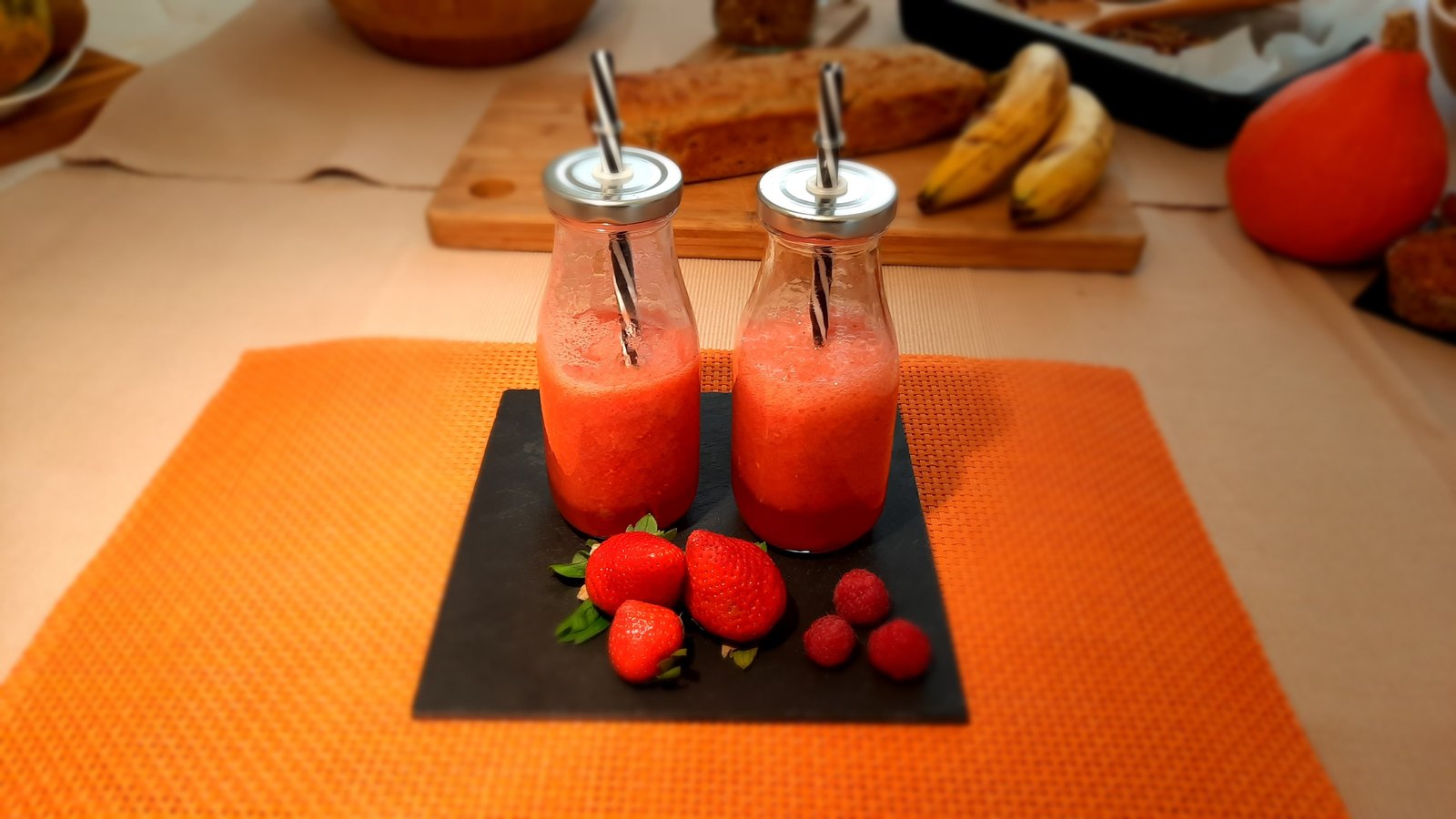 Smoothie fraises-framboises