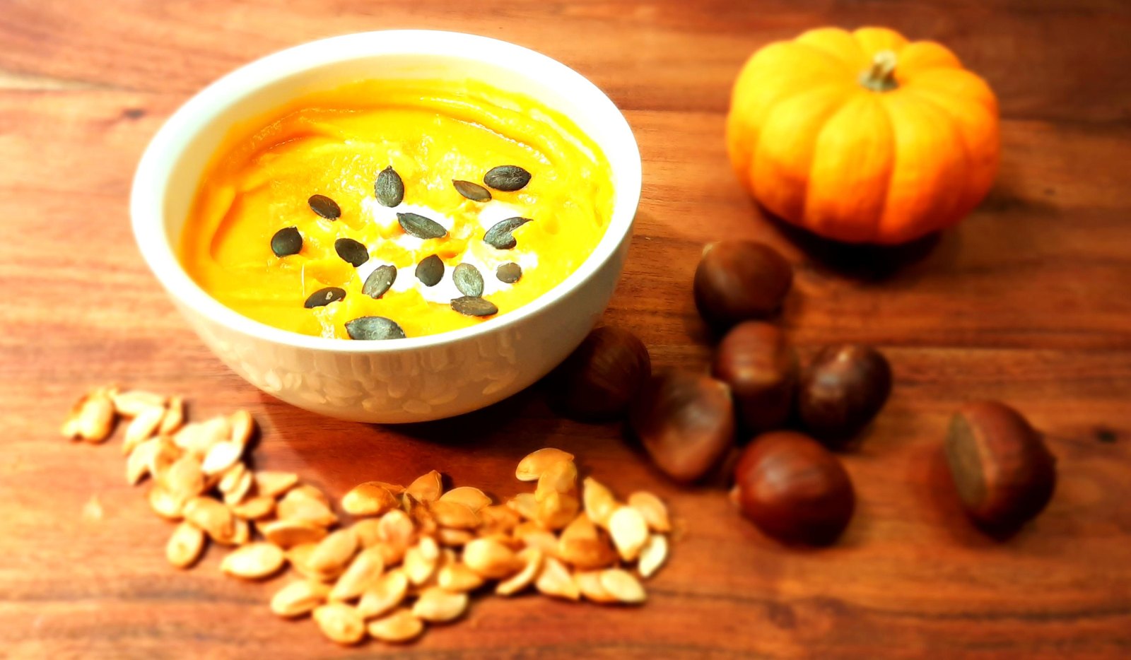 Velouté de potimarron aux châtaignes